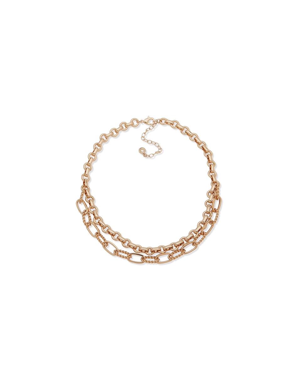 Anne Klein Multirow Chain Necklace Gold | LAUTR42371