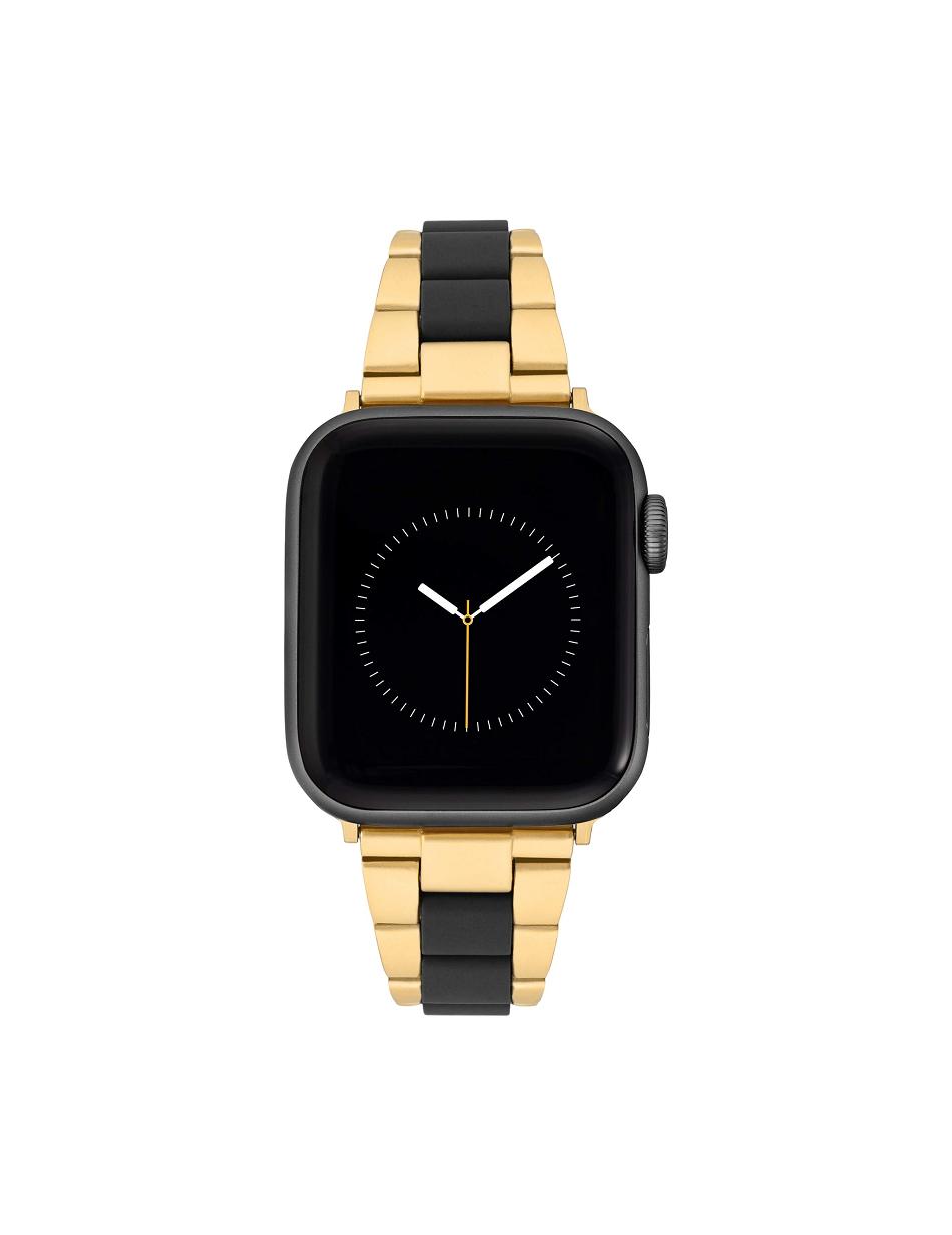 Anne Klein Oceanworks Plastic Link Bracelet for Apple Watch® Considered Black / Gold | AUICD93551