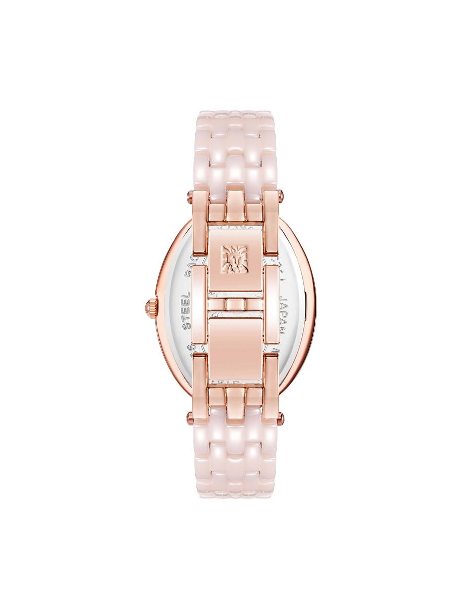 Anne Klein Oval Bracelet Watch Ceramics Pink / Rose / Gold | AUQAV73377