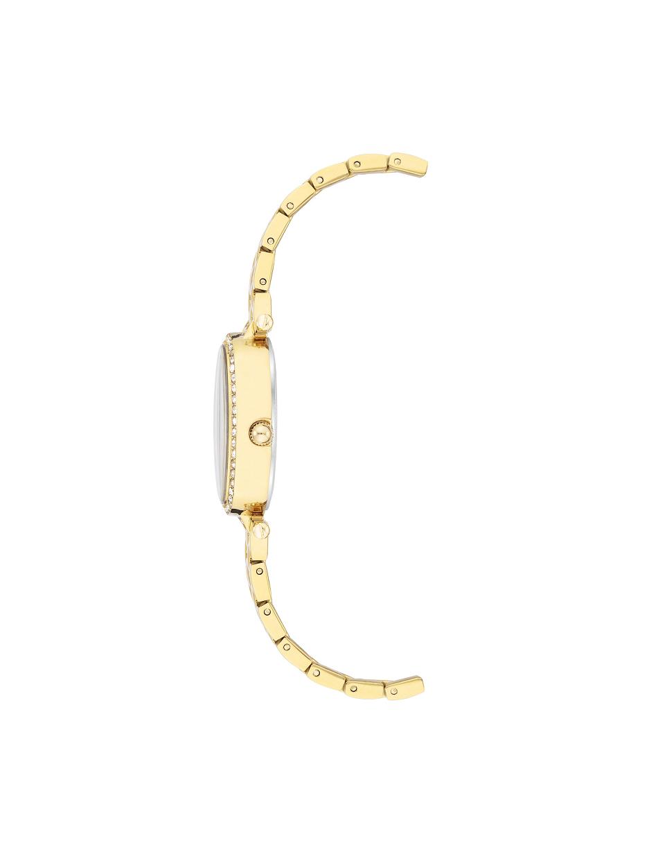 Anne Klein Oval Watch and Bracelet Set with Premium Crystals Metals Gold | BAUSO11396