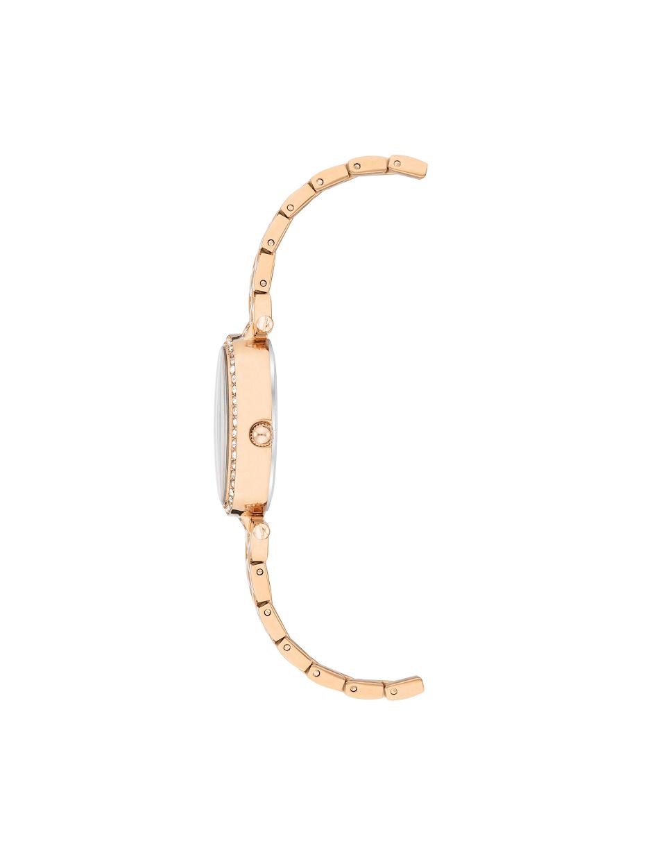 Anne Klein Oval Watch and Bracelet Set with Premium Crystals Metals Rose / Gold | DAUKV44039