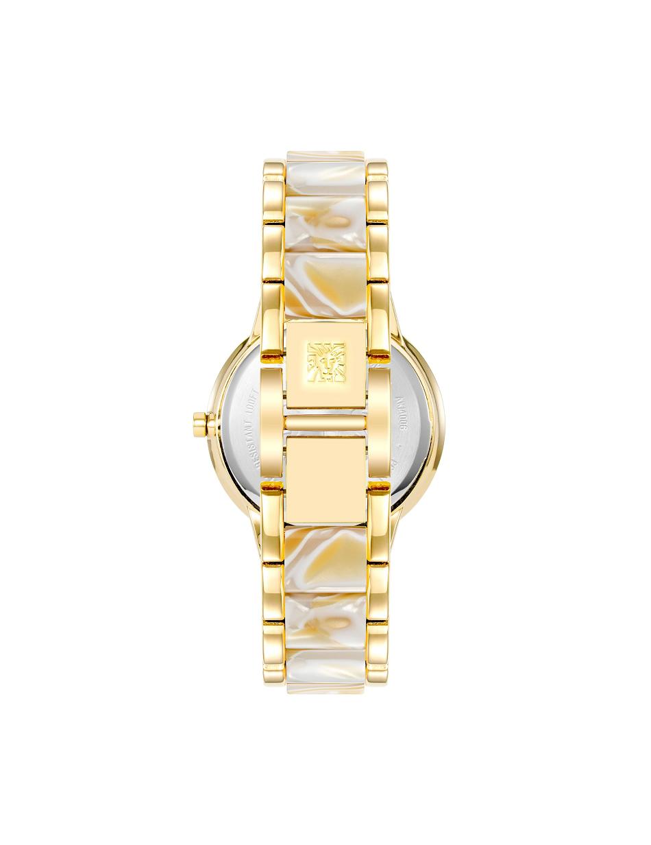 Anne Klein Patterned Mother of Pearl Dial Watch Metals Gold / White | UAUND99340