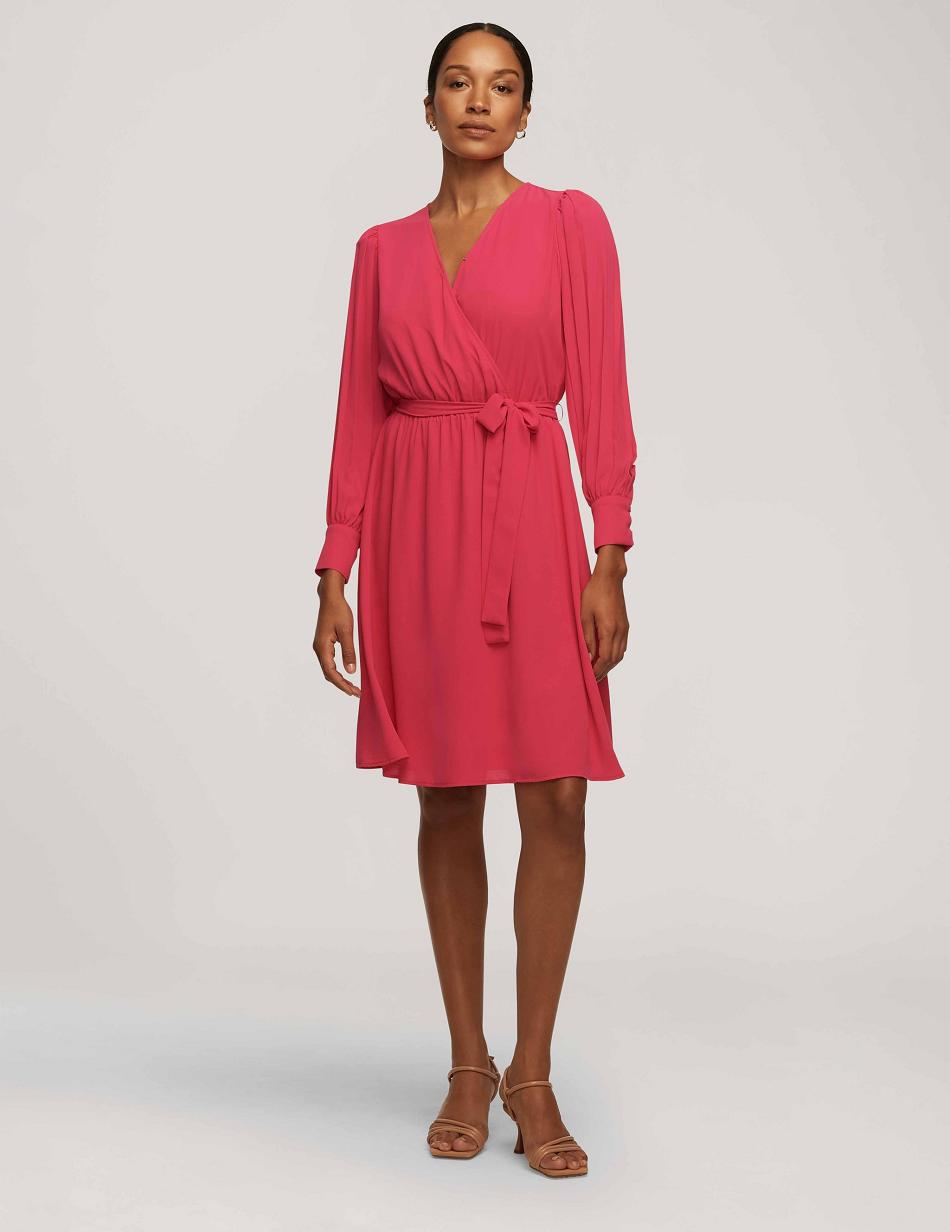 Anne Klein Pleated Sleeve Dress Pink | AUZDE16768