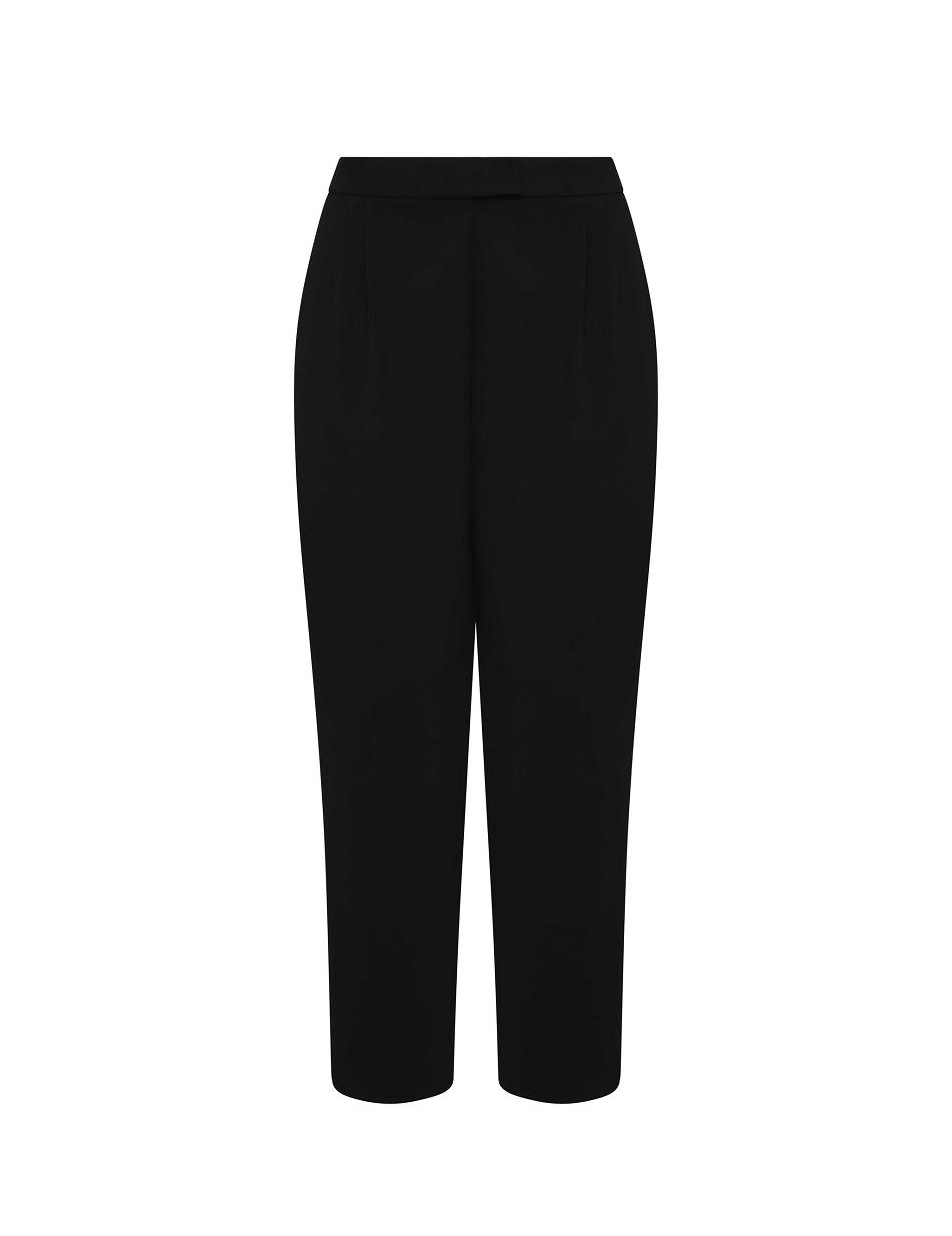 Anne Klein Plus Size Twill Ridge High Rise Pleated Pant-Clearance Bottoms Black | TAUWZ54269