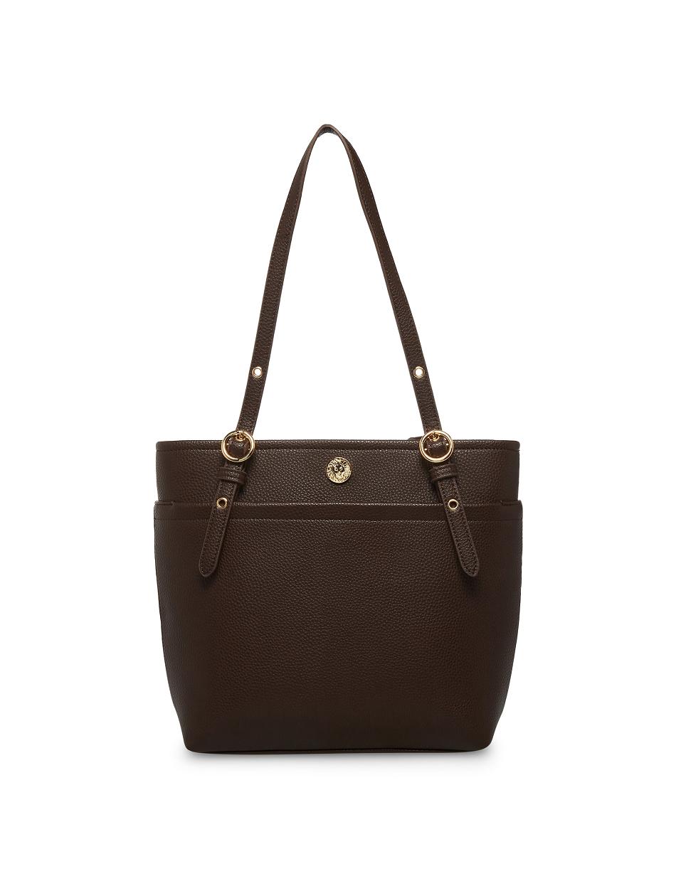 Anne Klein Pocket Tote Bags chocolate | DAUVO25605