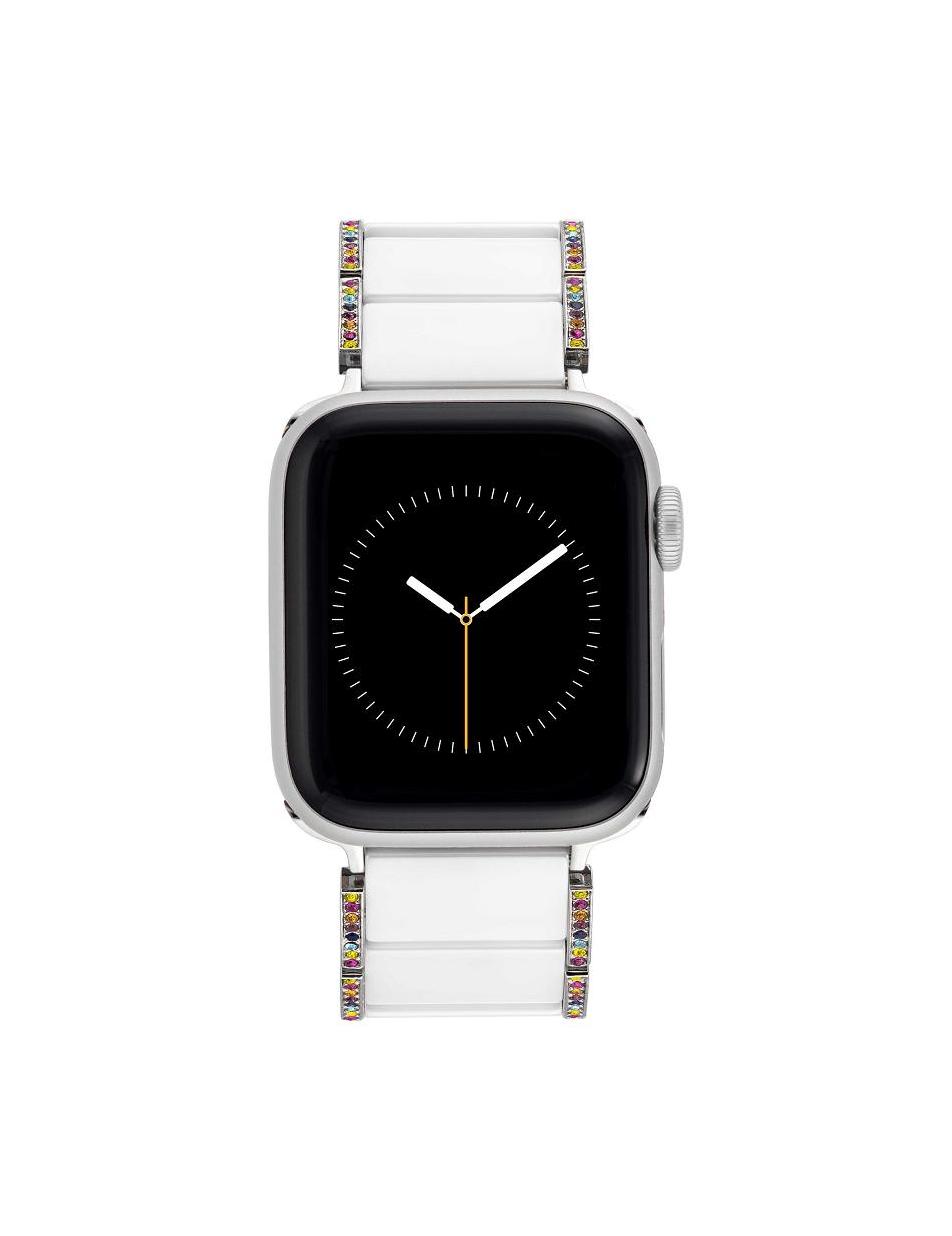 Anne Klein Premium Crystals Ceramic Bracelet Band Apple Watch Accessories White / Silver | AUZDE17263