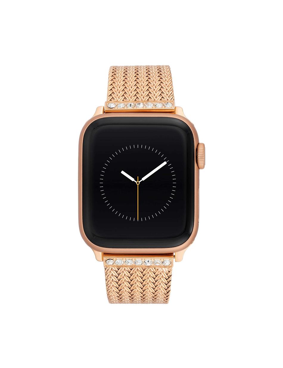 Anne Klein Premium Crystals Mesh Band Apple Watch Accessories Rose / Gold | AUIIZ65052