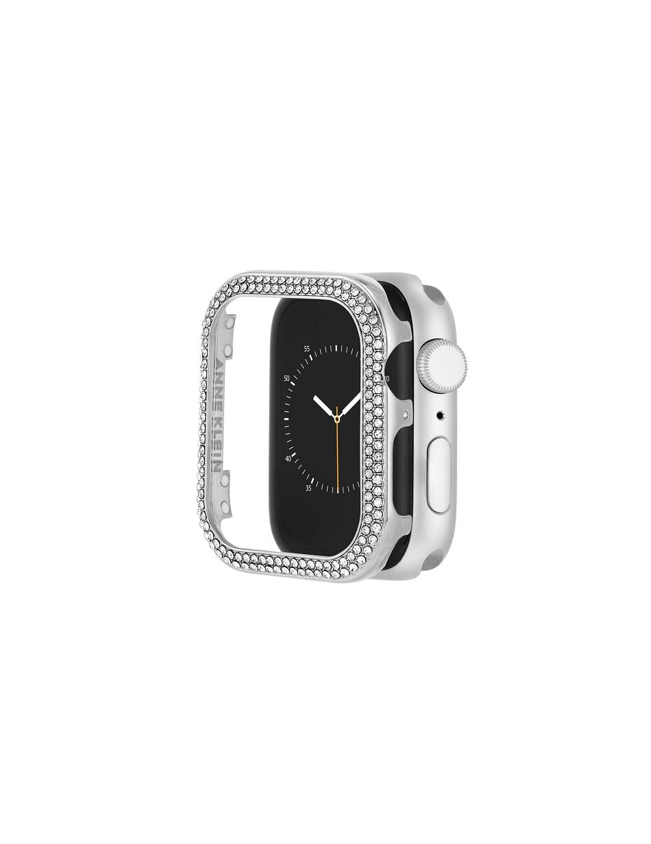 Anne Klein Premium Crystals Protective Case Cover for Apple Watch® Metals Silver | FAUUI53215