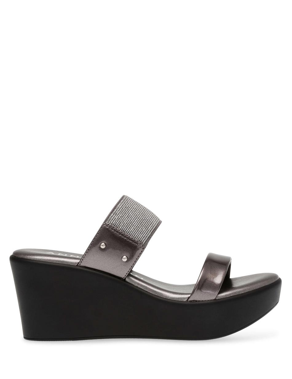 Anne Klein Pylos Platform Sandal Wedges Blue Grey | DAUVO26829