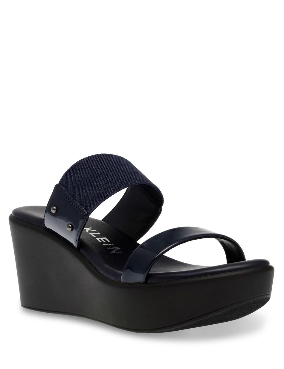 Anne Klein Pylos Platform Sandal Wedges Navy | GAUUC55429