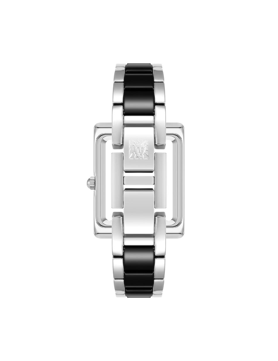 Anne Klein Rectangular Case Bracelet Watch Ceramics Silver / Black | FAUHY71797