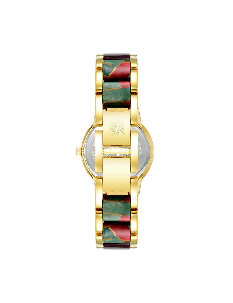 Anne Klein Resin Link Bracelet Watch Metals Gold / Green / Burgundy | ZAUNQ93916