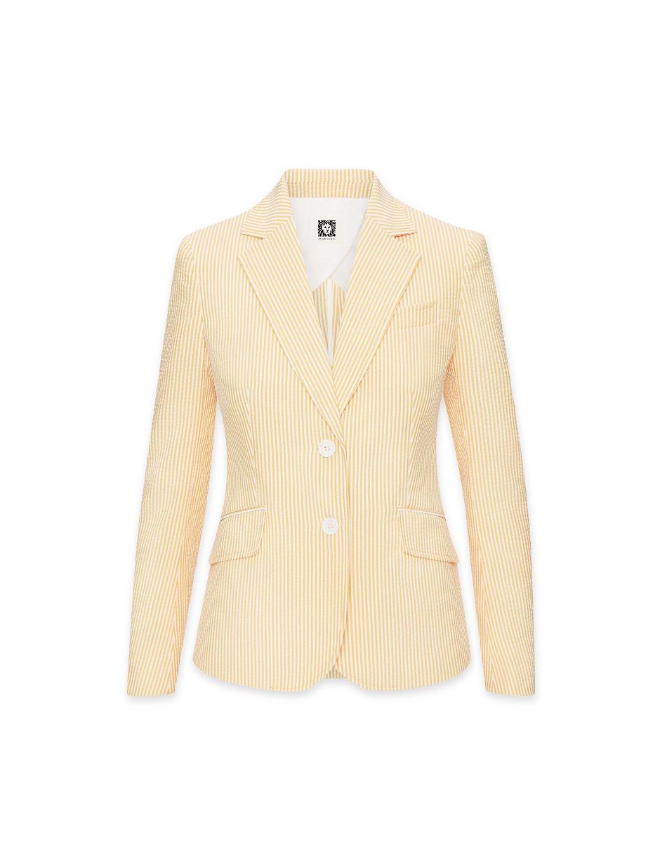 Anne Klein Seersucker Two Button Clearance Blazers Beige | DAUKV71518