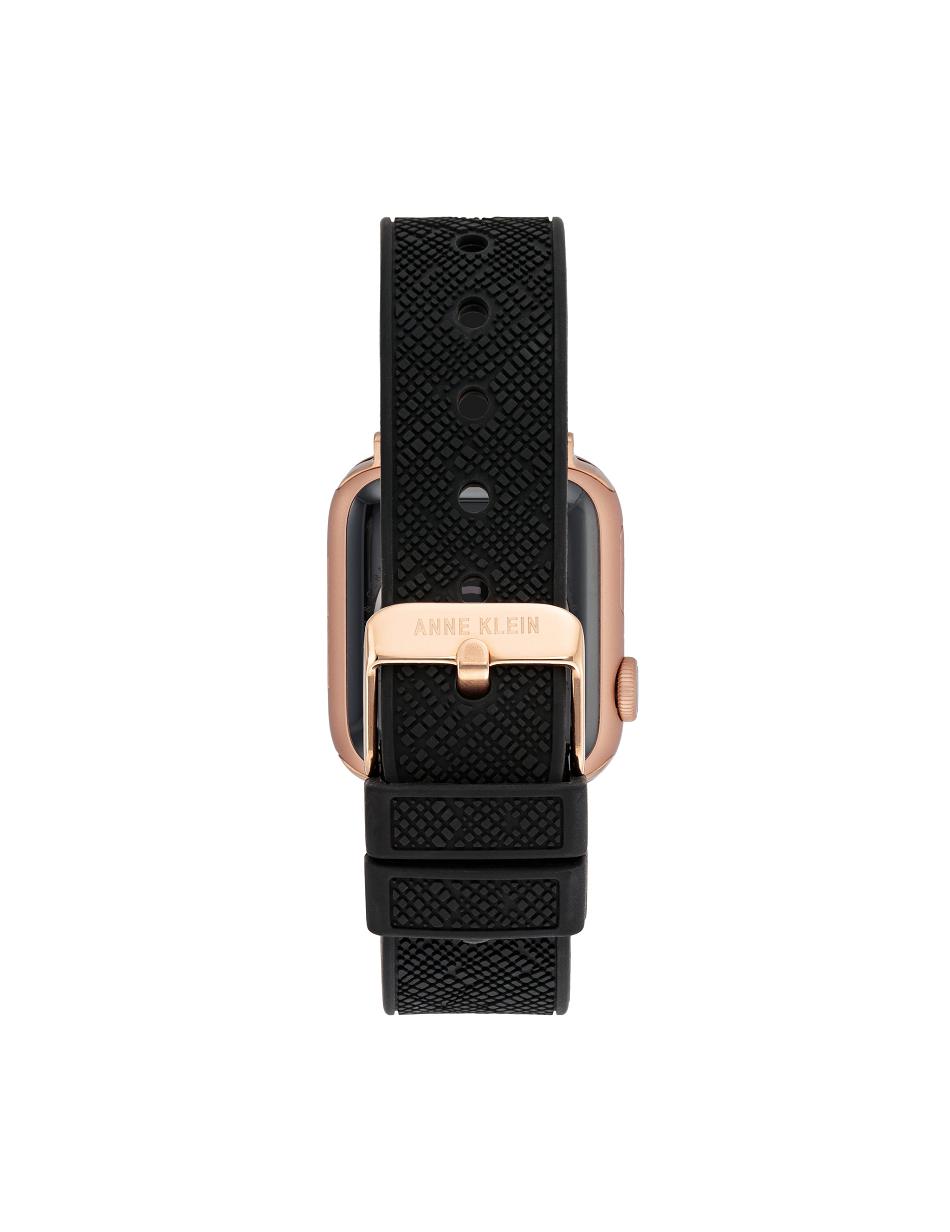 Anne Klein Silicone Textured Band Apple Watch Accessories Black / Rose / Gold | MAUFT66338