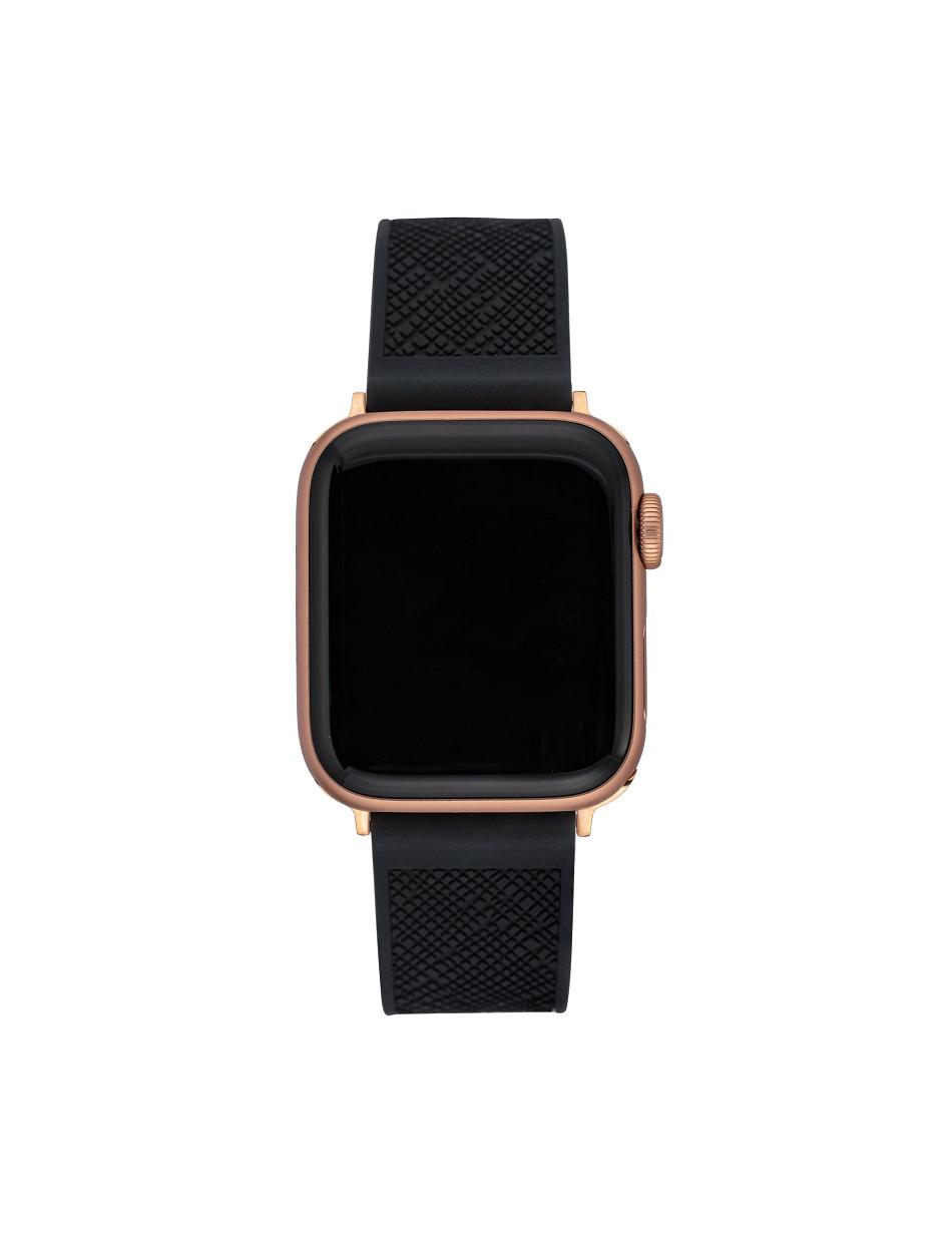 Anne Klein Silicone Textured Band Apple Watch Accessories Black / Rose / Gold | MAUFT66338