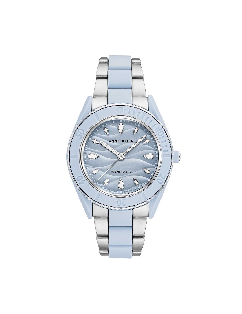 Anne Klein Solar Recycled Ocean Plastic Bracelet Watch Considered Blue / Silver | LAUSX35509