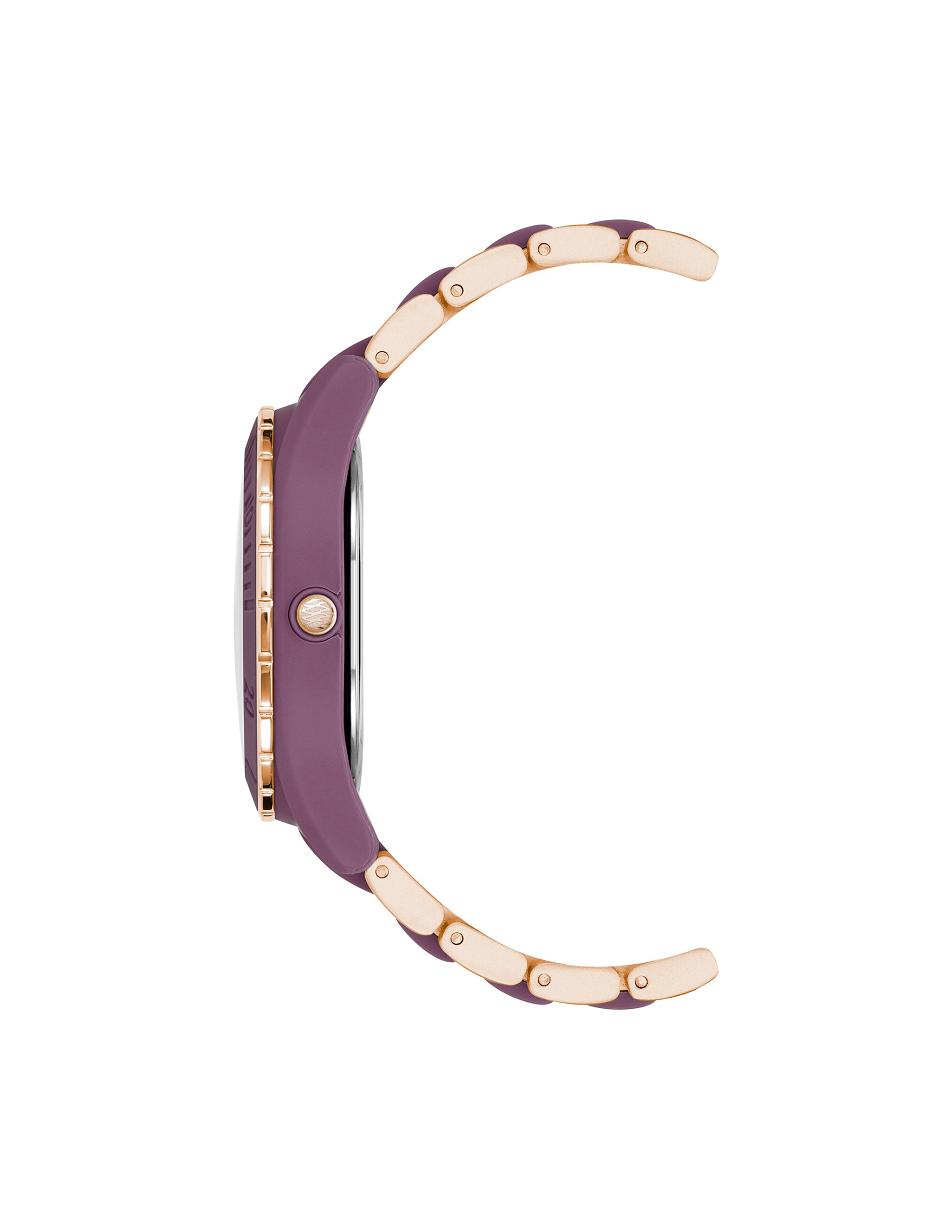 Anne Klein Solar Recycled Ocean Plastic Bracelet Watch Considered Rose / Gold / Purple | YAUGT62672