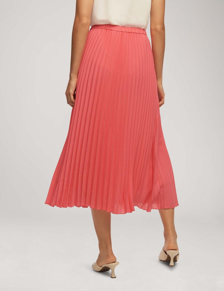 Anne Klein Solid Pull On Pleated Skirt Bottoms Pink | AUIIZ52938