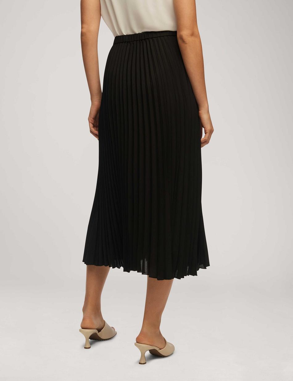 Anne Klein Solid Pull On Pleated Skirt Bottoms Black | XAUBH28974