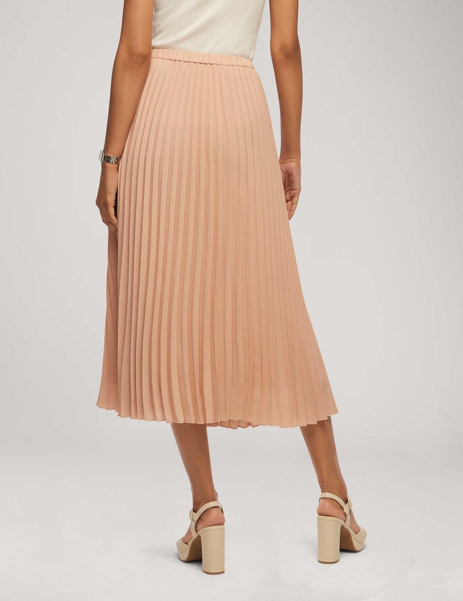 Anne Klein Solid Pull On Pleated Skirt Bottoms Pink | ZAUNQ66853