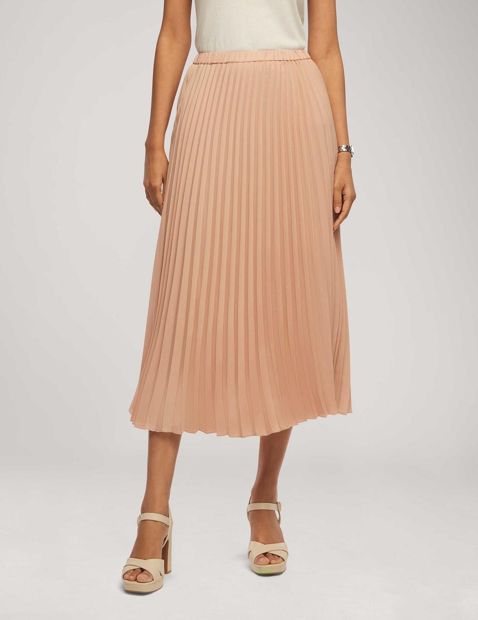 Anne Klein Solid Pull On Pleated Skirt Bottoms Pink | ZAUNQ66853