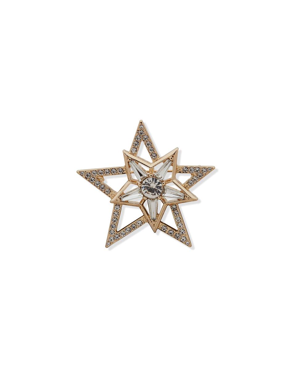 Anne Klein Star Crystal Pin in Gift Box Brooches Gold | QAUWA80442