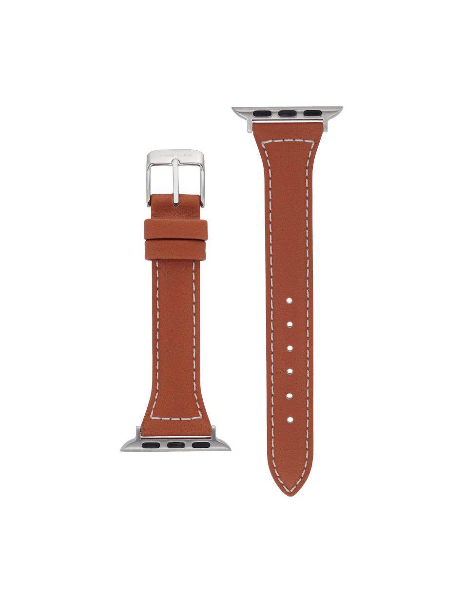 Anne Klein Stitched Band for Apple Watch® Leather Brown / Silver | AUZPD54089