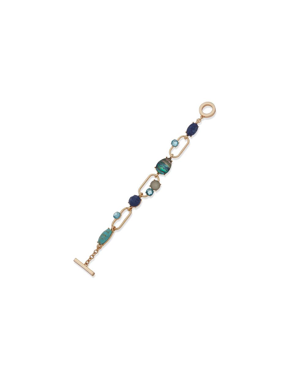 Anne Klein Stone Link Flex Bracelet Grey / gold | FAUUI96297