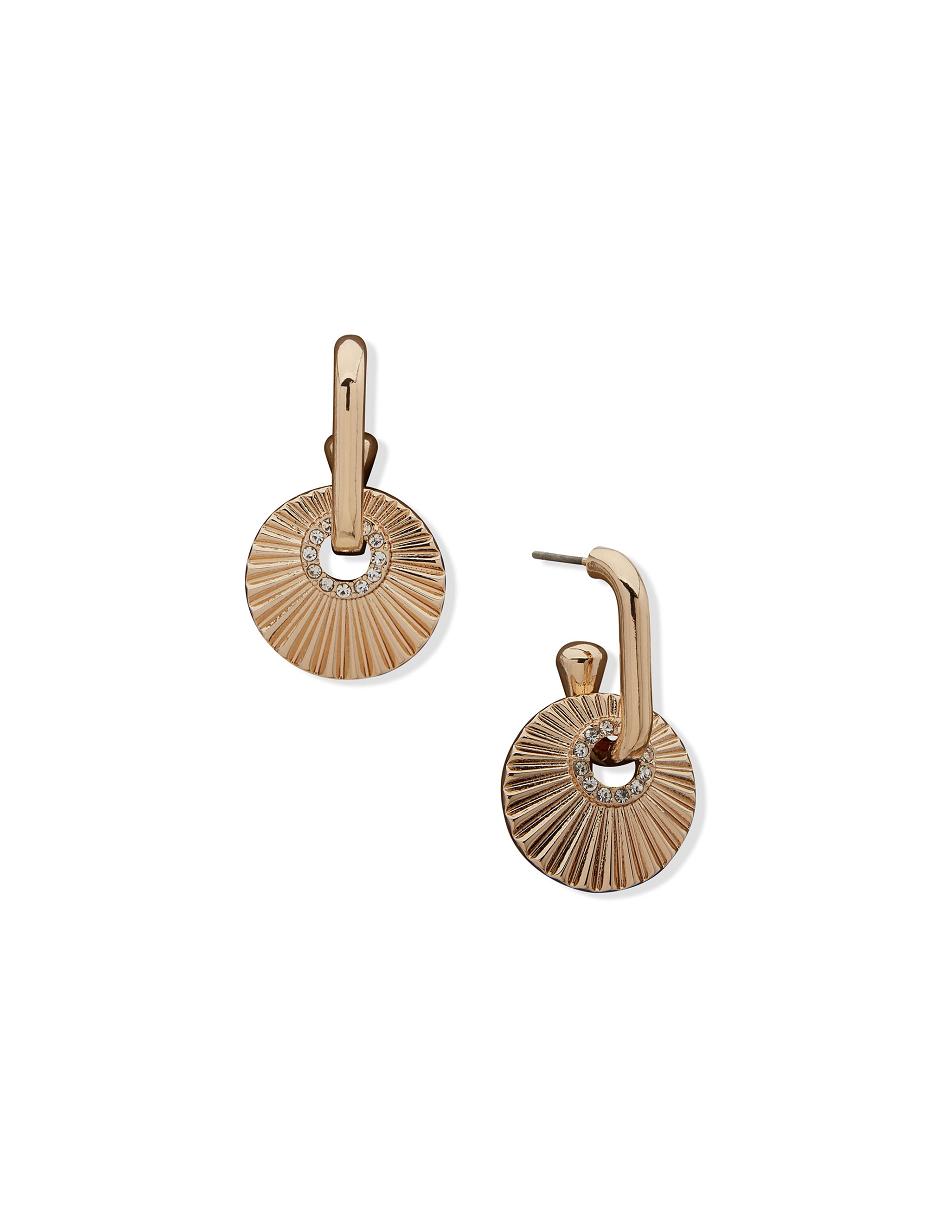 Anne Klein Texture Orbital Drop Pierced Earrings Gold | AUDFL57219