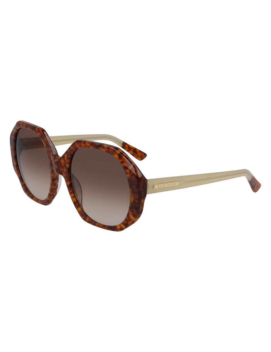 Anne Klein Tortoise Geometric Sunglasses Oversized orange | AUJBT87838