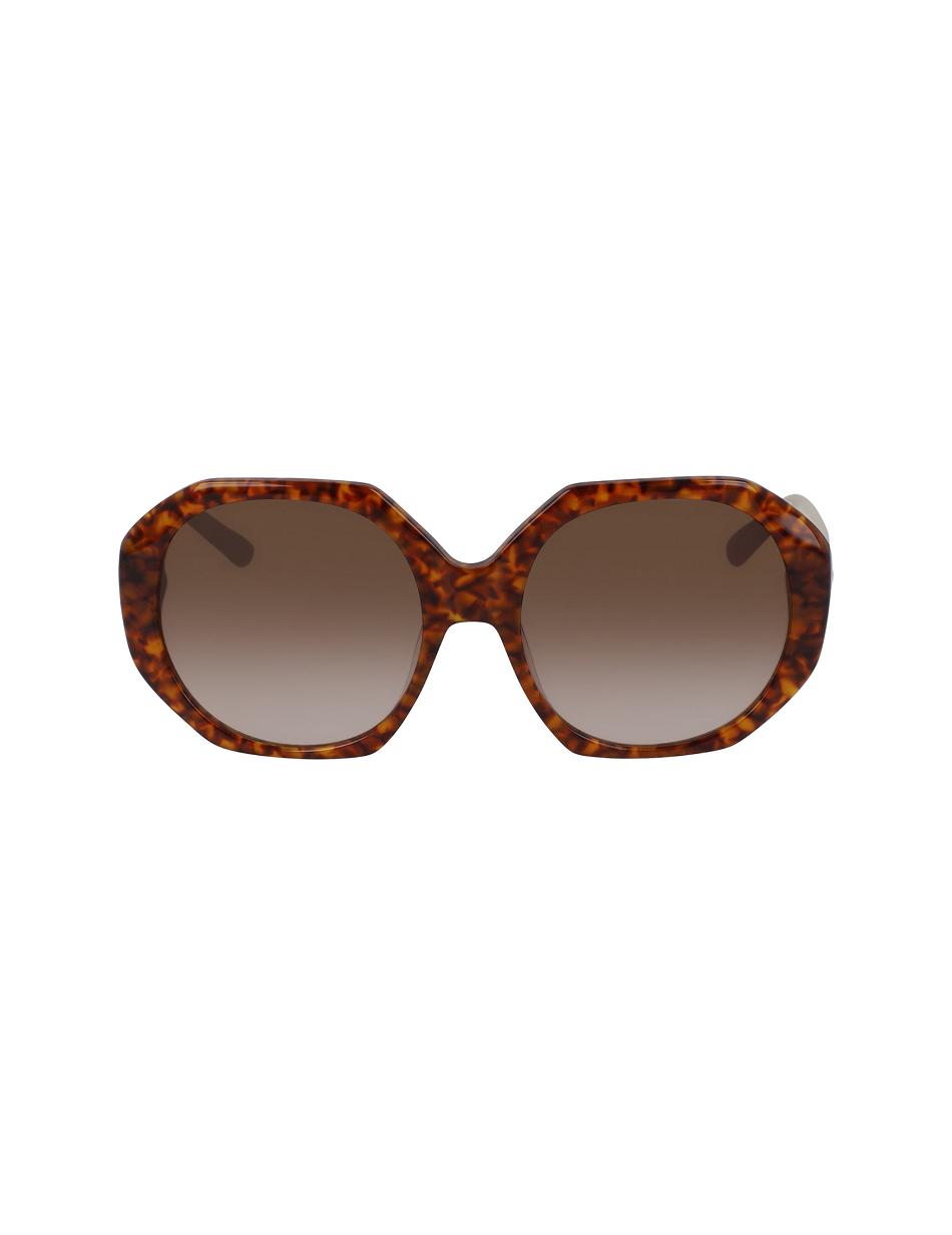 Anne Klein Tortoise Geometric Sunglasses Oversized orange | AUJBT87838