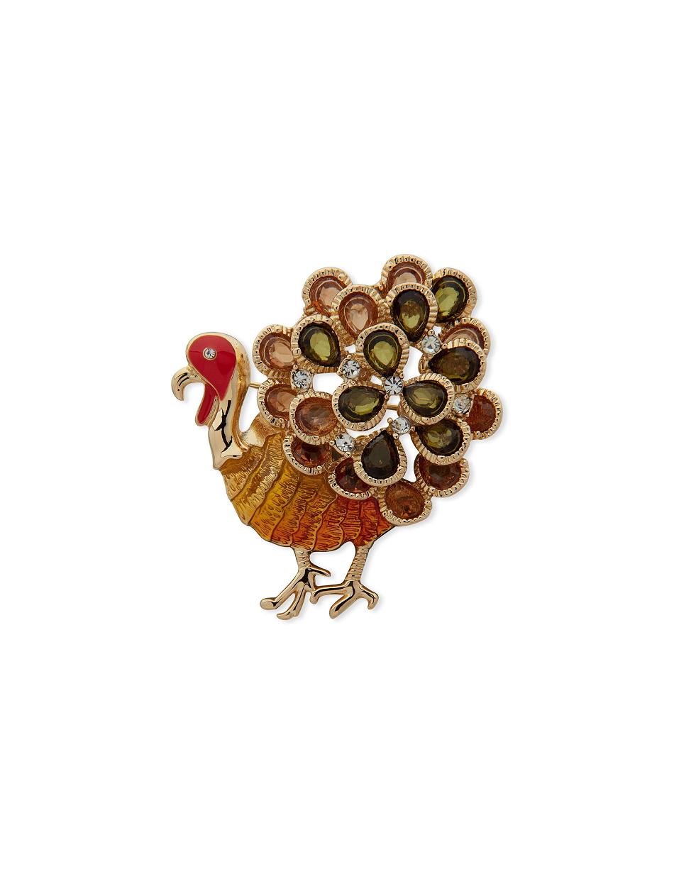 Anne Klein Turkey Pin in Gift Box Brooches Gold | AUCIF27594