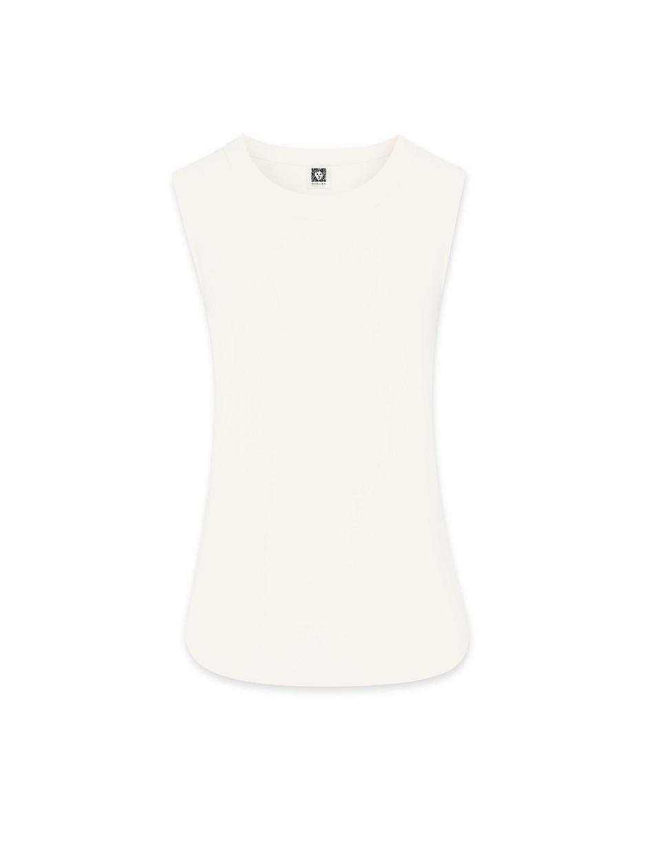 Anne Klein U-Neck Sleeveless Shell Tops White | AAUDF47835