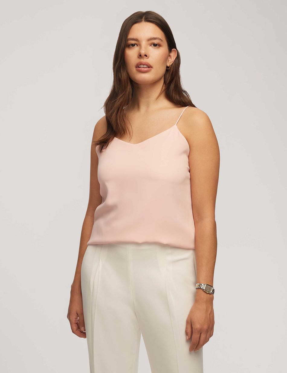 Anne Klein V-Neck Cami Tops Pink | AUCVG69514