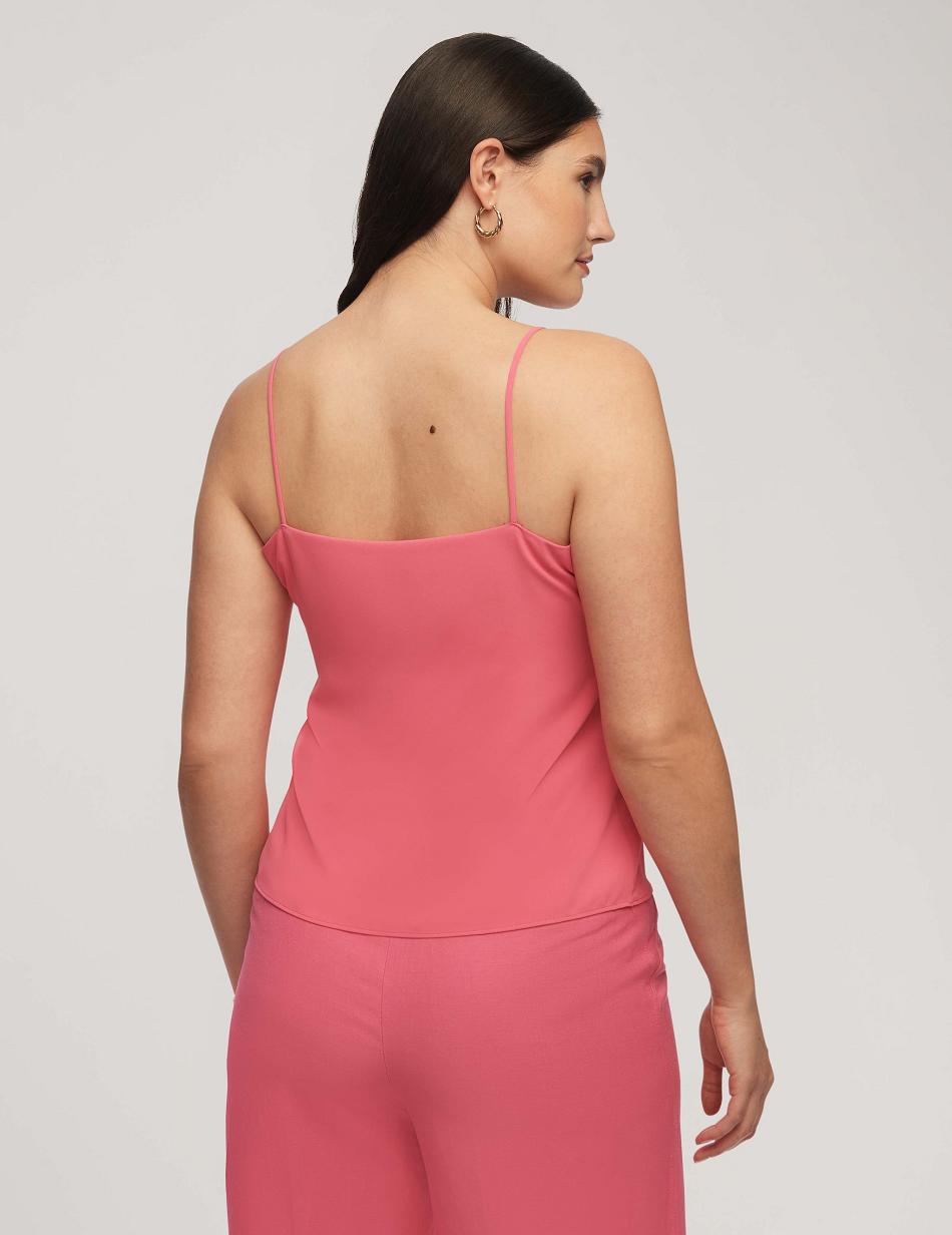 Anne Klein V-Neck Cami Tops Pink | AUJKU12907