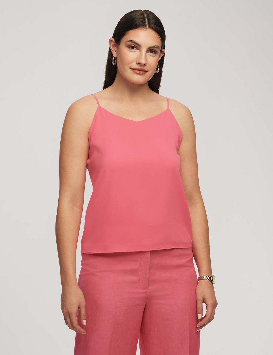 Anne Klein V-Neck Cami Tops Pink | AUJKU12907