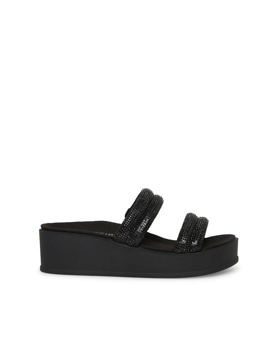 Anne Klein Vanny Platform Sandals Black | DAUKV32266