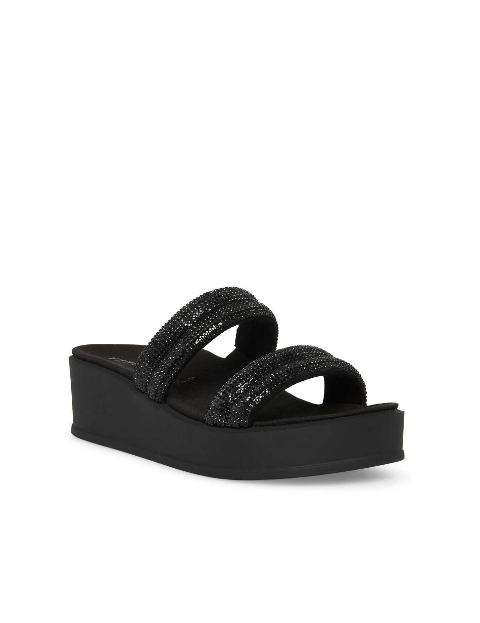 Anne Klein Vanny Platform Sandals Black | DAUKV32266