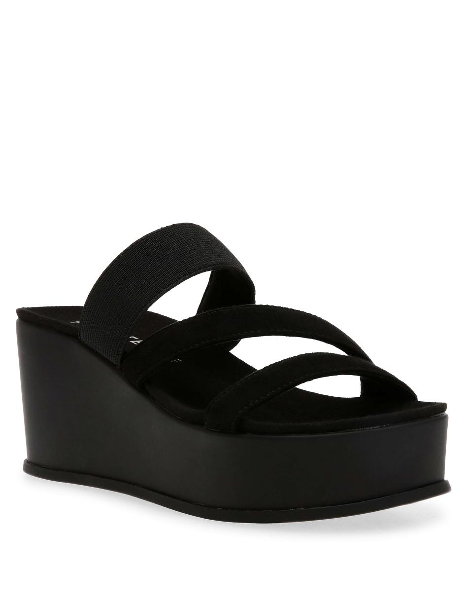 Anne Klein Velma Flatform Sandal Wedges Black | SAUVO23190