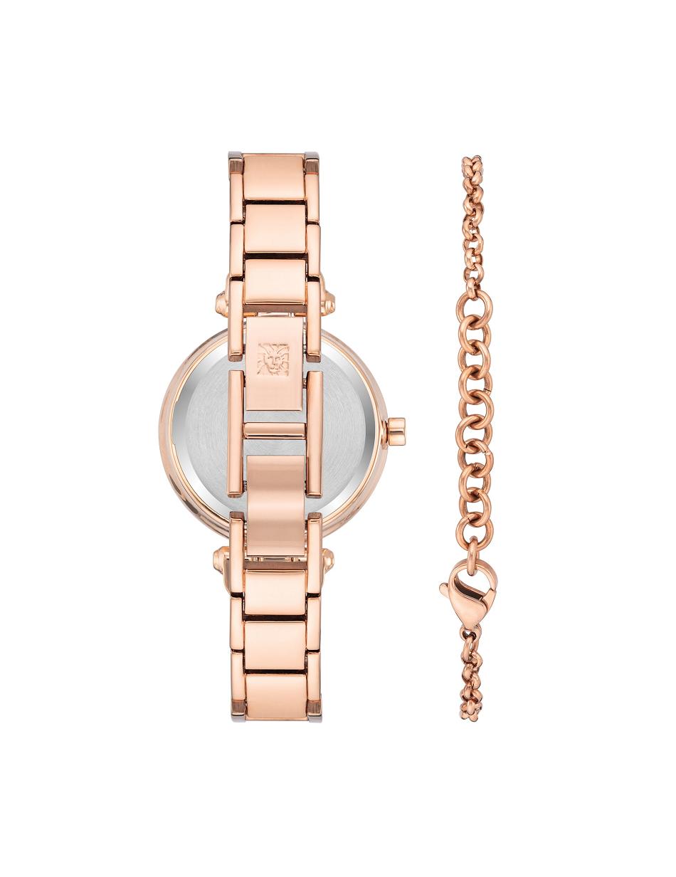 Anne Klein Watch and Bracelet with Premium Multicolored Crystals Sets Rose / Gold / White | AUCIF19899