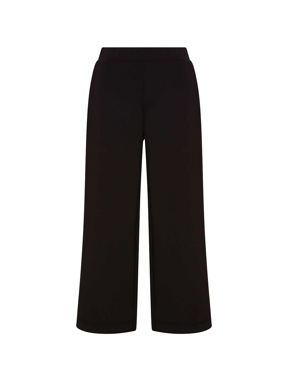 Anne Klein Wide Leg Pull On Crop Pant- Clearance Bottoms Black | DAUVO52030