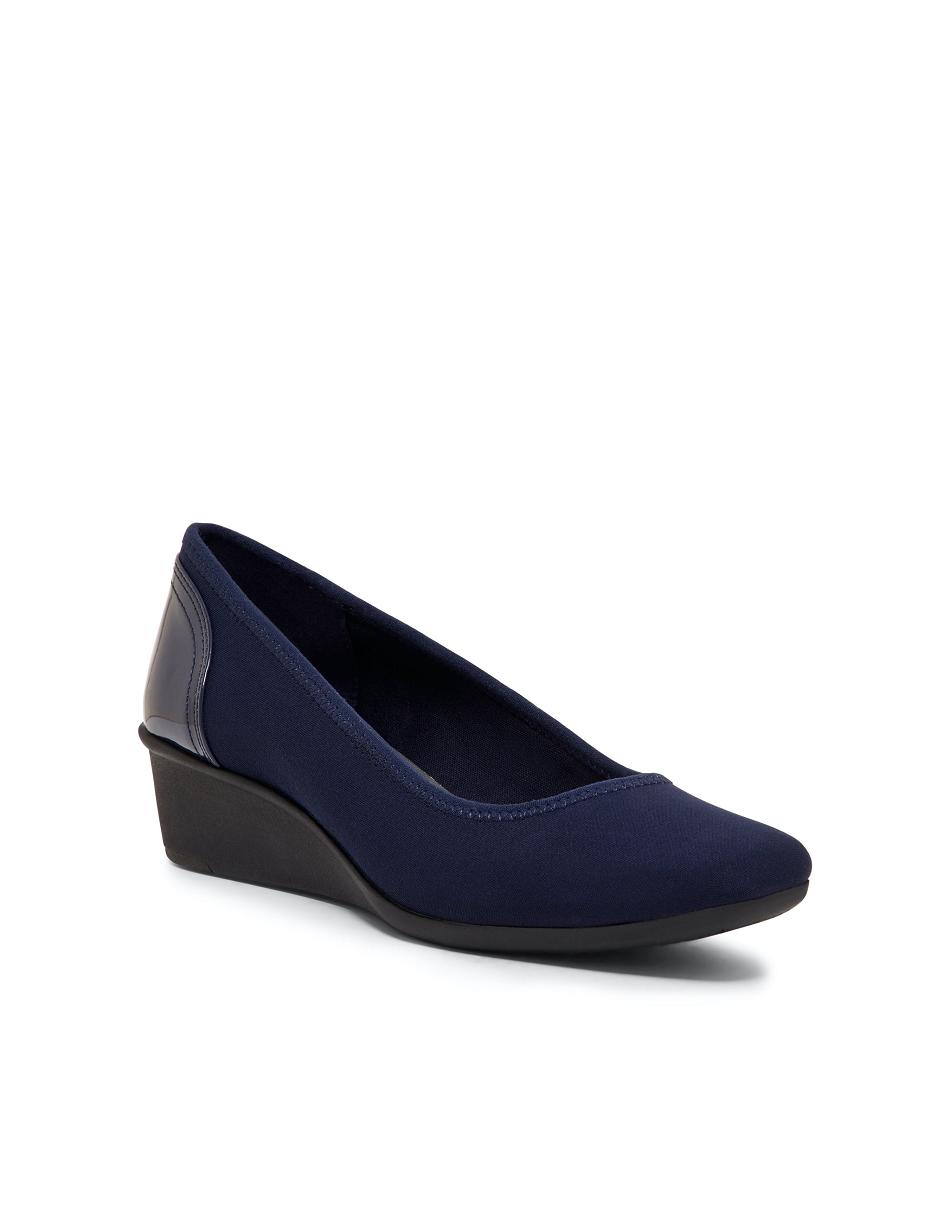 Anne Klein Wisher Wedge Heels Navy | AAUWC96864