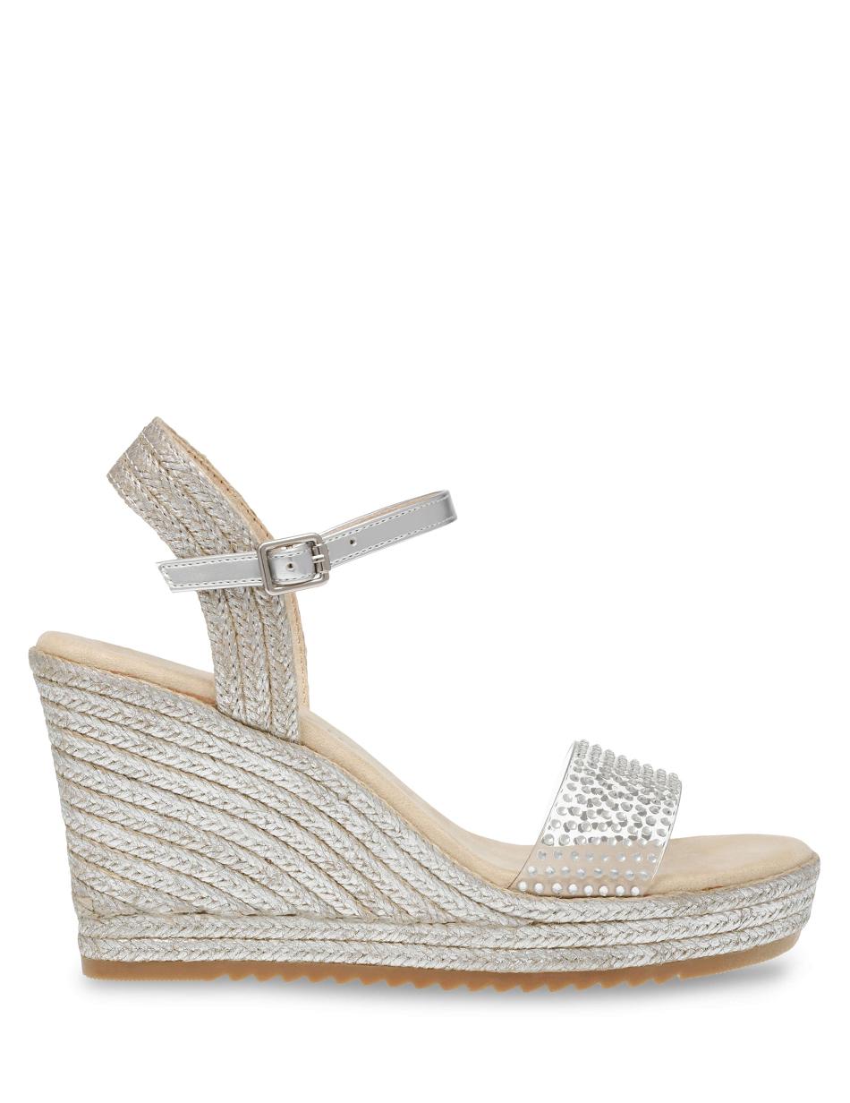 Anne Klein Wylie Crystal Wedges Silver | MAUFT78812