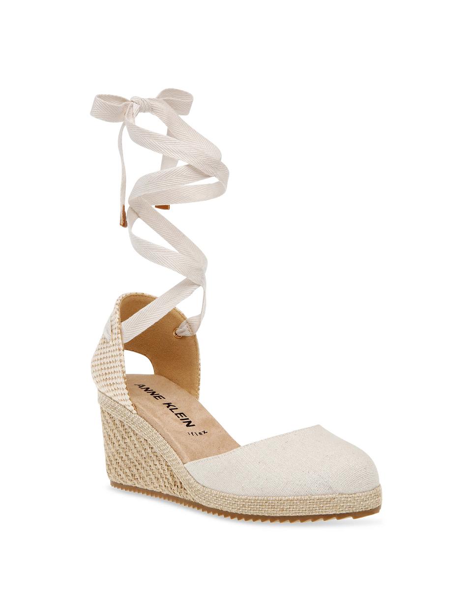 Anne Klein Zelda Wedges Beige / Silver | GAUEC62318