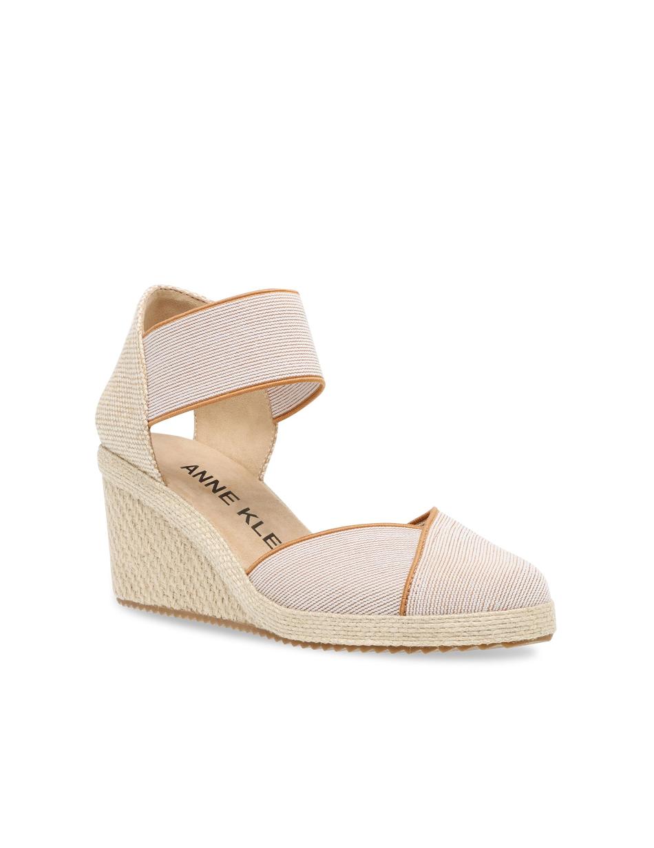 Anne Klein Zoey Round Toe Espadrille Wedges Sandals Beige | AUXMI74781