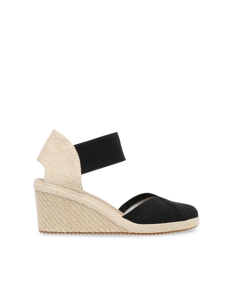 Anne Klein Zoey Round Toe Espadrille Wedges Sandals Black | QAUUV71934