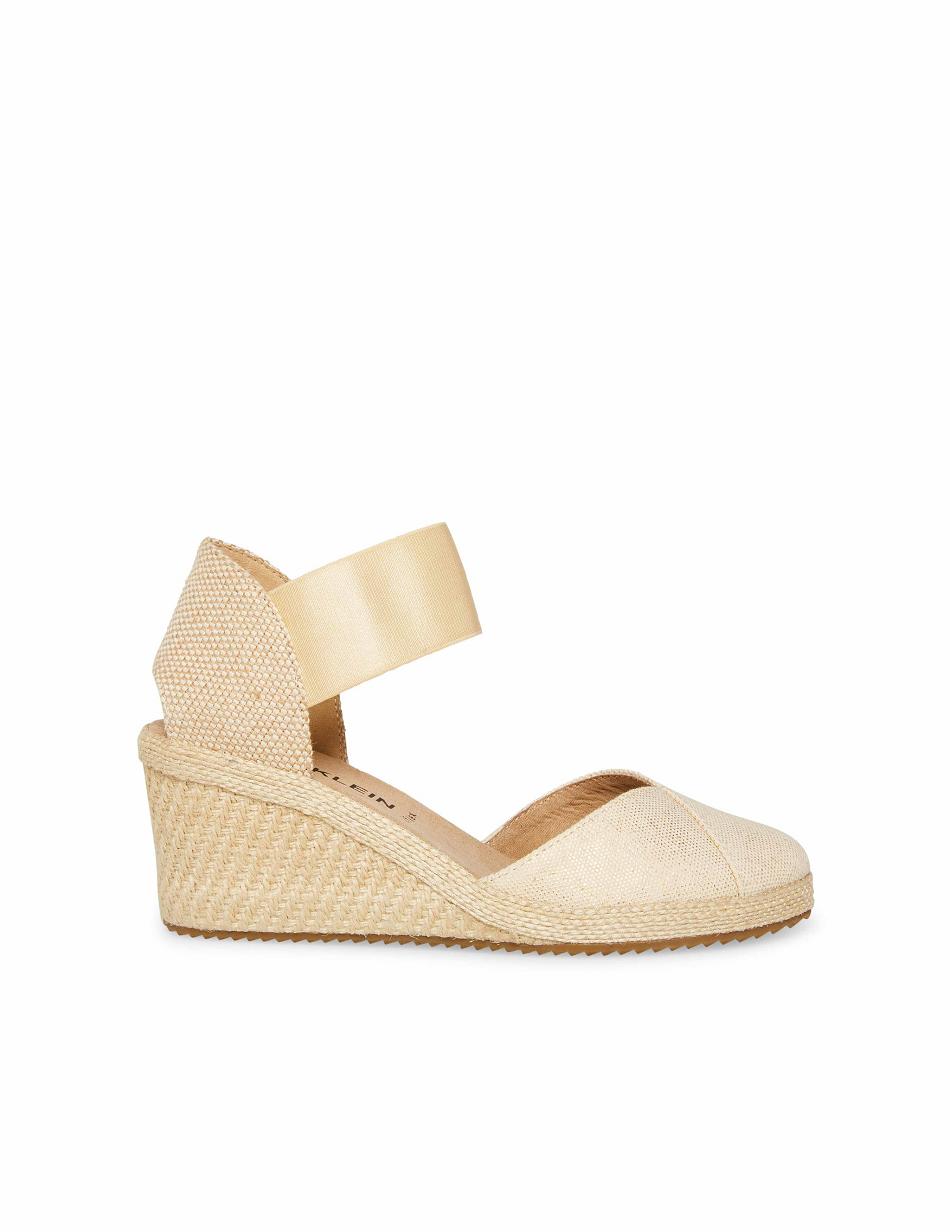 Anne Klein Zoey Round Toe Espadrilles Wedges Gold | LAUTR96822